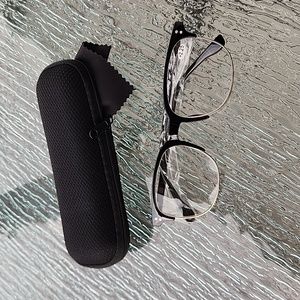 EyeKeeper Fashion Readers Half Rimmed Black Silver +2.25 NWT X002QY49UB